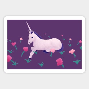 Unicorn Resting in Roses Magnet